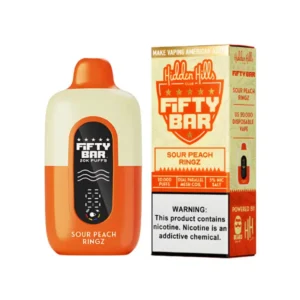 Sour Peach Ringz Hidden Hills X Fifty Bar 20K Puffs Disposable Vape