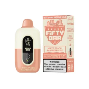 White Peach Raspberry Ice Hidden Hills X Fifty Bar 20K Puffs Disposable Vape